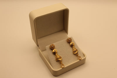Bell Jhumki Earrings with American Diamonds