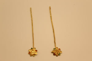 Flower Studs with Enamel Thread Petals - alternate view