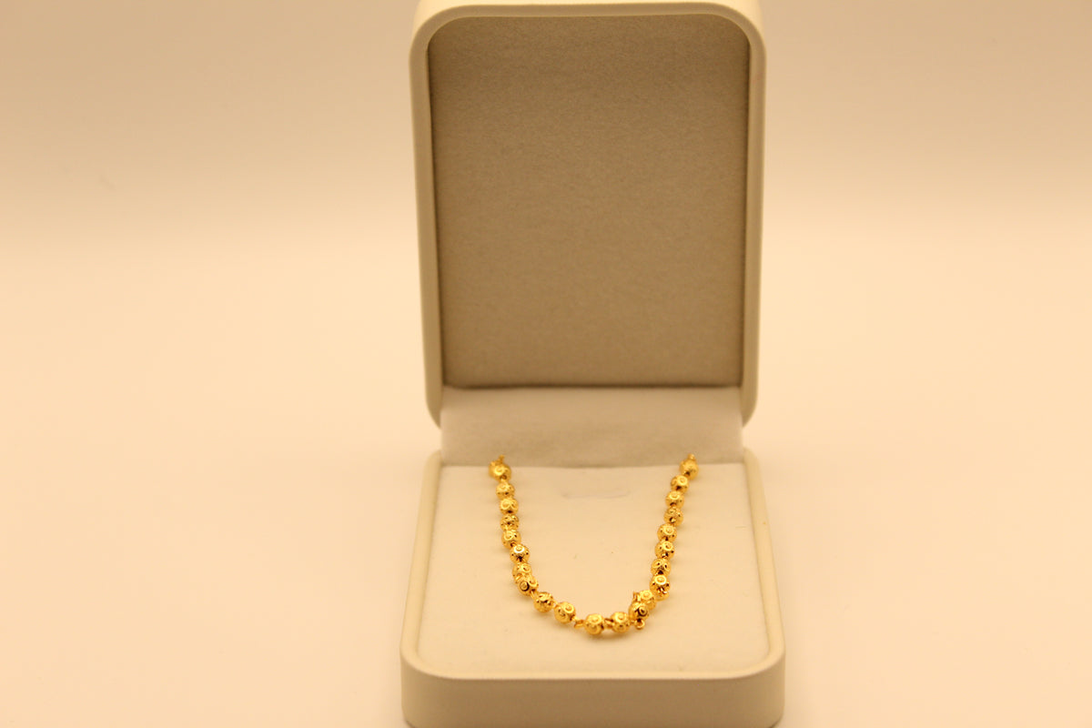Golden Hammered Micro Bead Mala