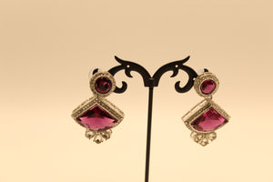 Trendy Purple Crystal Necklace Set - alternate view