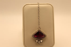 Trendy Purple Crystal Necklace Set - alternate view