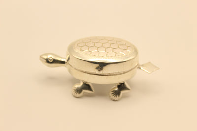 Silver Turtle Haldi Kumkum Container