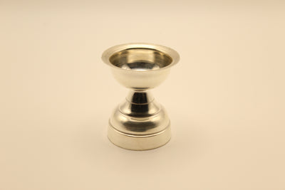 Silver Pedestal Diya Lamp (Small)