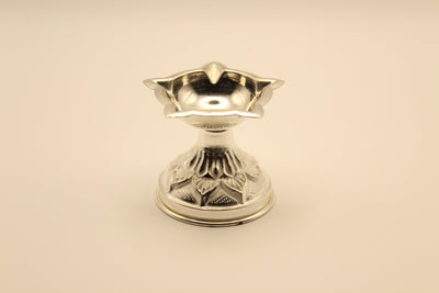 Silver Diya Wick and Oil Lamp