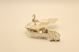 Silver Peacock Haldi Kumkum Container - alternate view