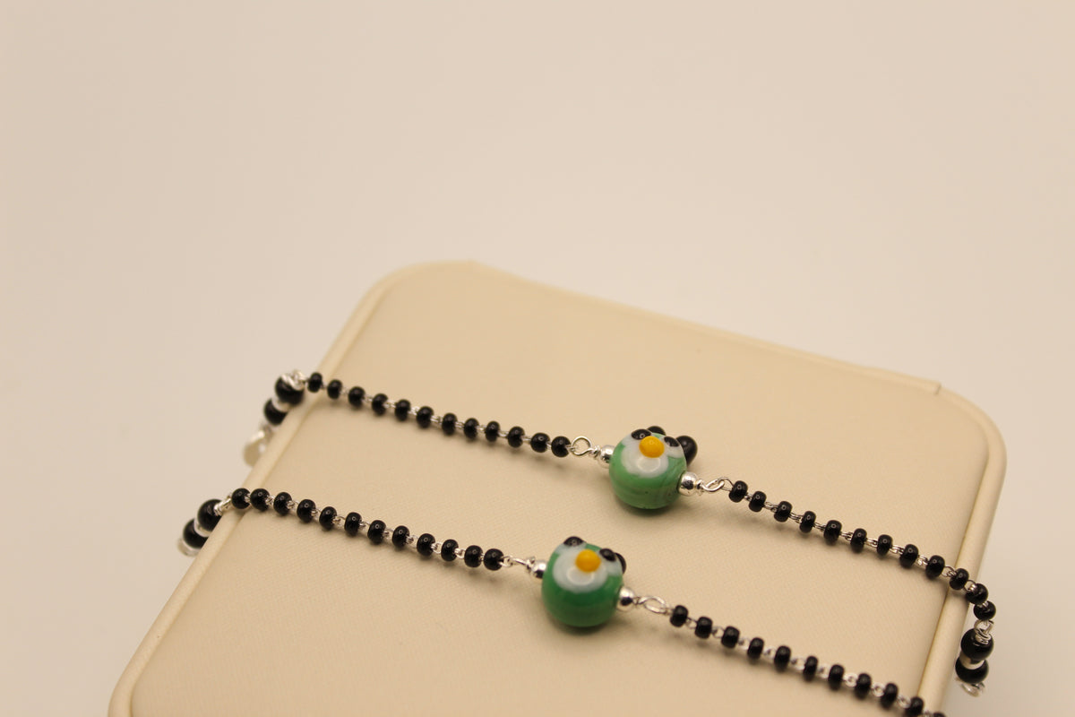 Baby Nazariya Bracelets with Green Accent Bead (Pair) - Style 2