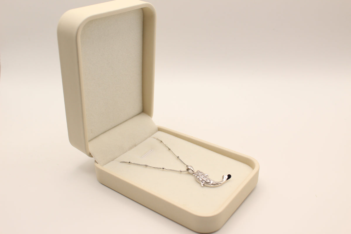 Silver Chain with Crystal Dolphin Pendant