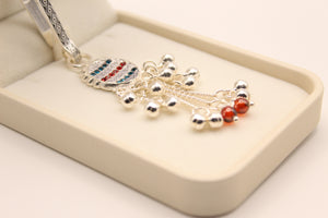 Silver Challah with Pave Medallion and Bead Clusters - alternate view