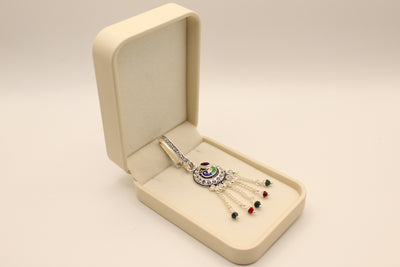 Silver Peacock Challah with Enamel and Crystal Halo