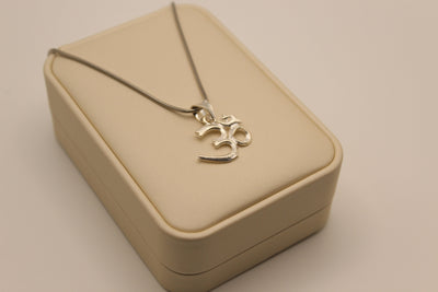 Silver Om Pendant with Chain