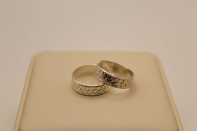 Silver Toe Rings with Pebbled Texture (Pair)