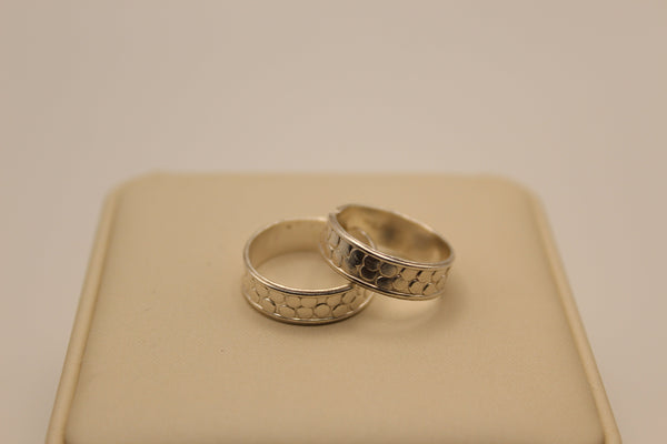 Silver Toe Rings with Pebbled Texture (Pair)